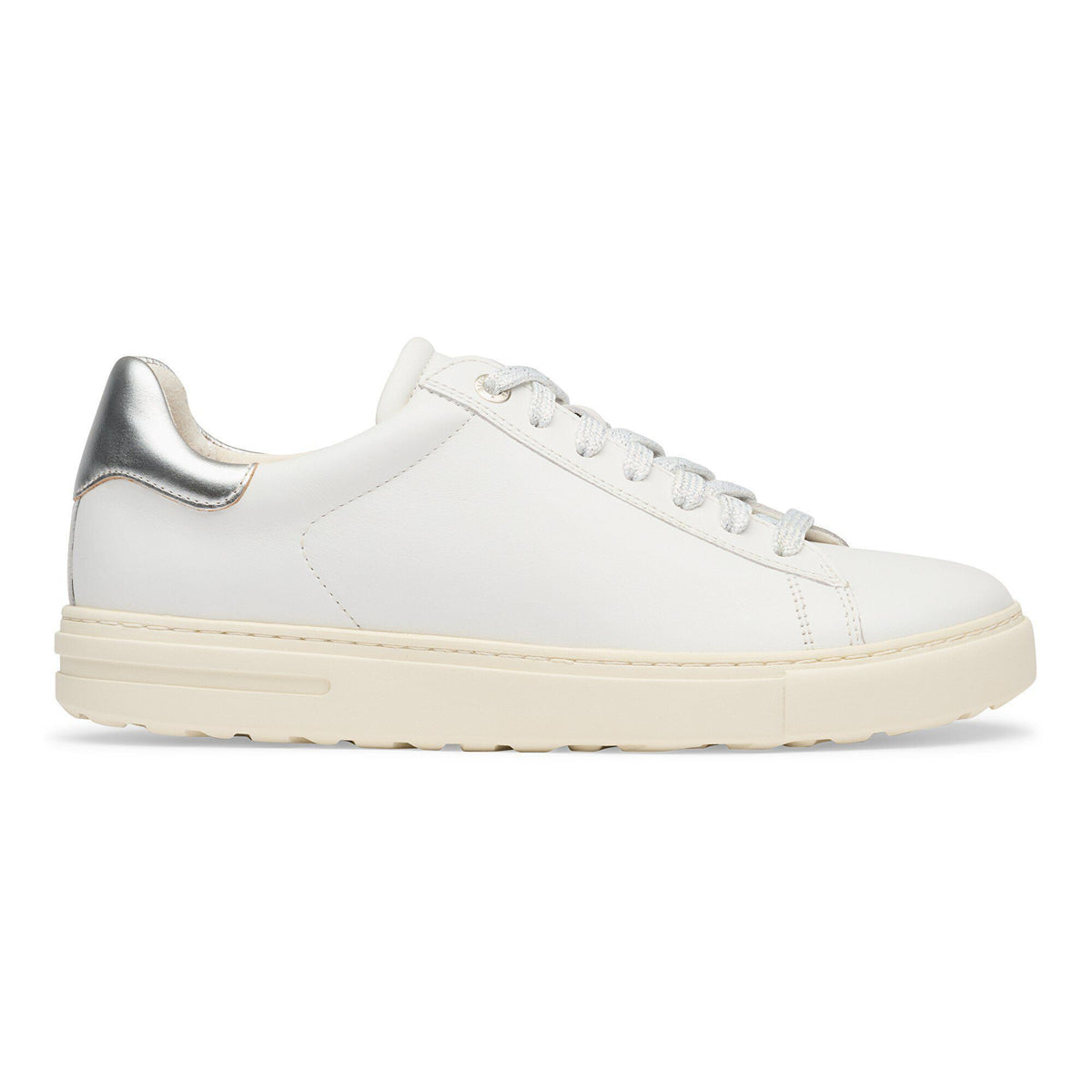 Bend Low Leather in Color White/Metallic Silver | Birkenstock