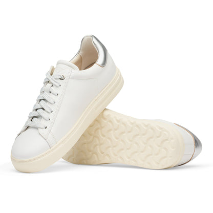 Bend Low Leather in Color White/Metallic Silver | Birkenstock