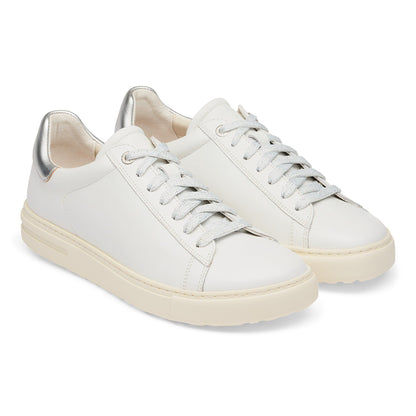 Bend Low Leather in Color White/Metallic Silver | Birkenstock