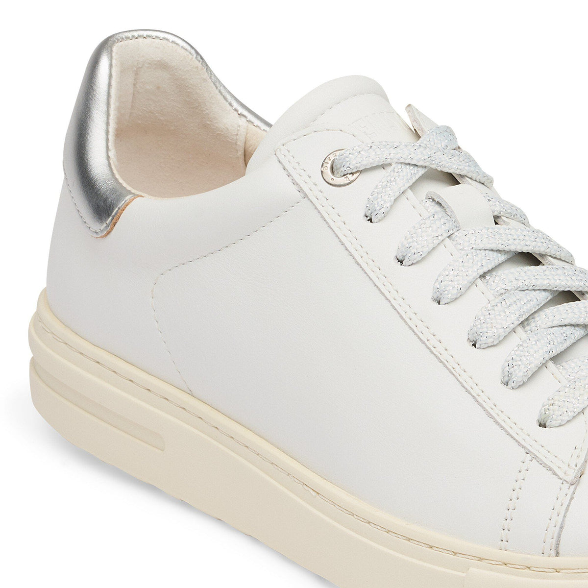 Bend Low Leather in Color White/Metallic Silver | Birkenstock