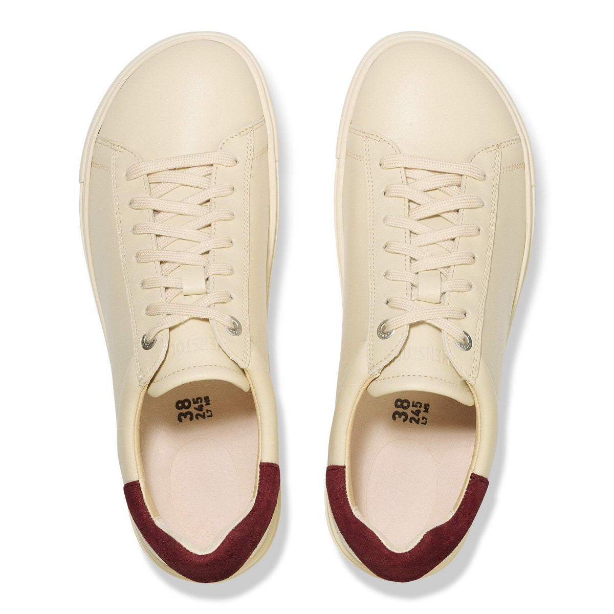 Bend Low Leather in Color Eggshell/Zinfandel | Birkenstock