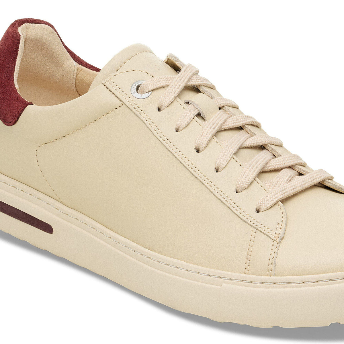 Bend Low Leather in Color Eggshell/Zinfandel | Birkenstock