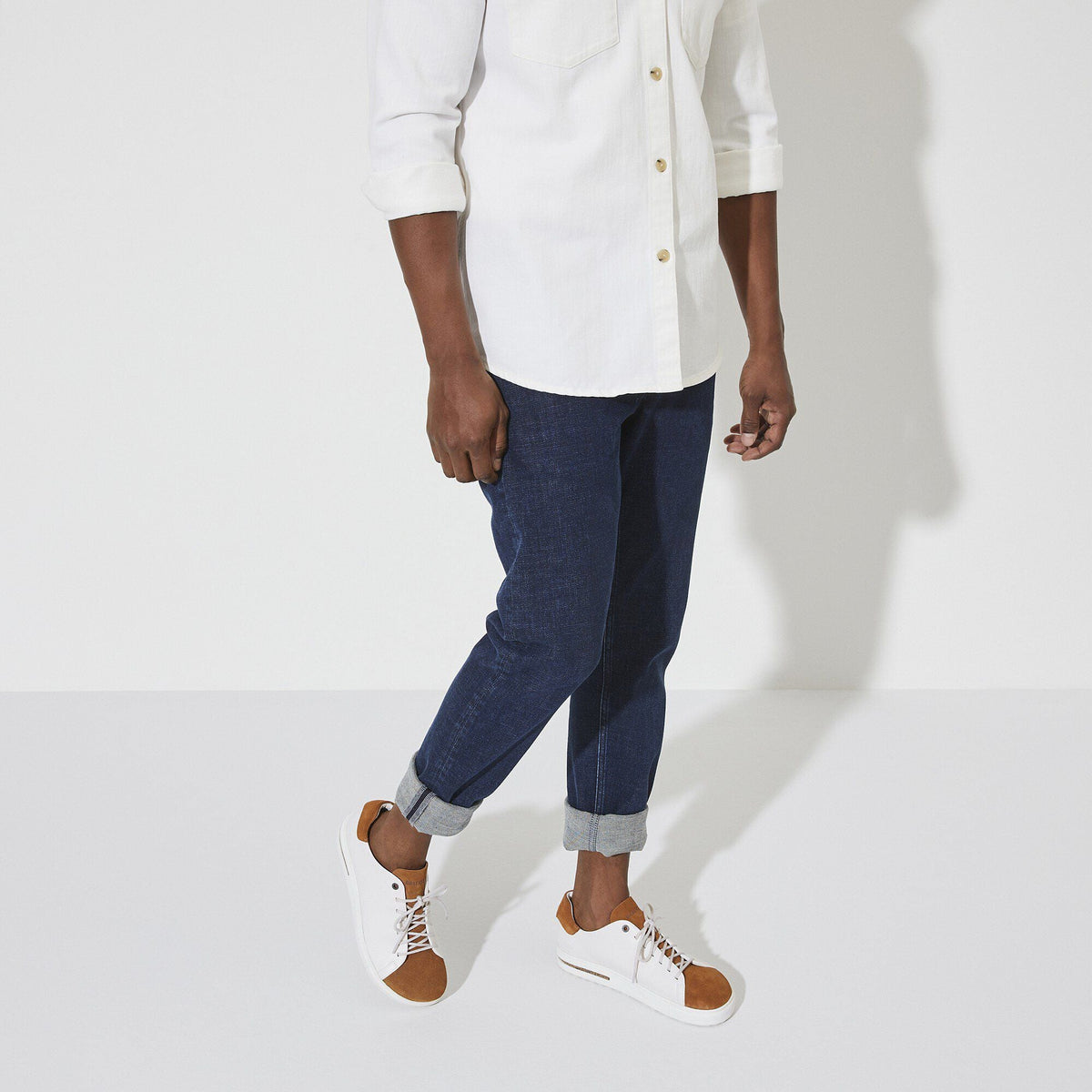 Bend Low Decon Pop Natural Leather-Nubuck in Color Mink/Eggshell | Birkenstock
