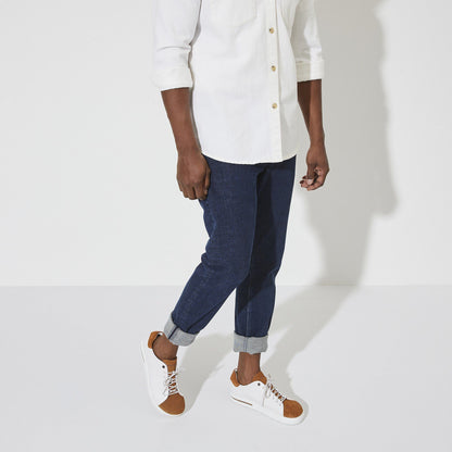 Bend Low Decon Pop Natural Leather-Nubuck in Color Mink/Eggshell | Birkenstock