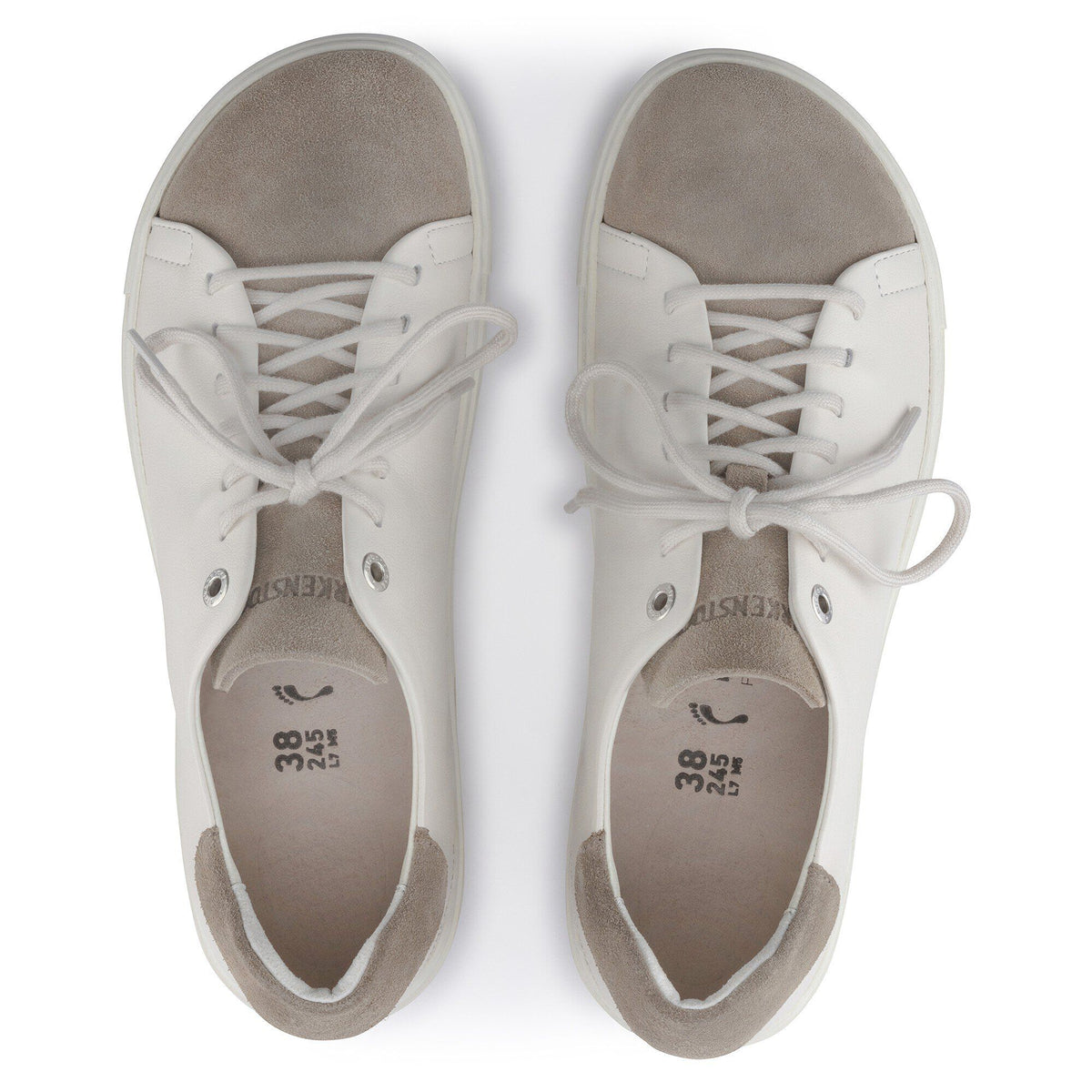 Bend Low Decon Pop Natural Leather-Nubuck in Color Taupe/Eggshell | Birkenstock