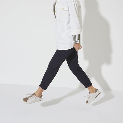 Bend Low Decon Pop Natural Leather-Nubuck in Color Taupe/Eggshell | Birkenstock