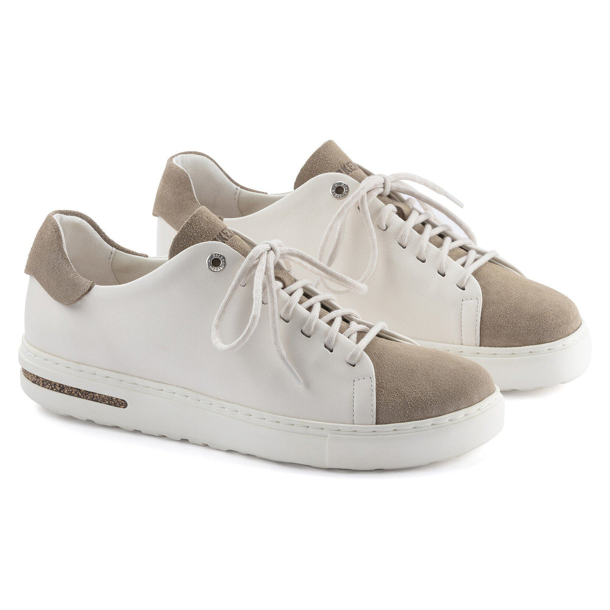 Bend Low Decon Pop Natural Leather-Nubuck in Color Taupe/Eggshell | Birkenstock