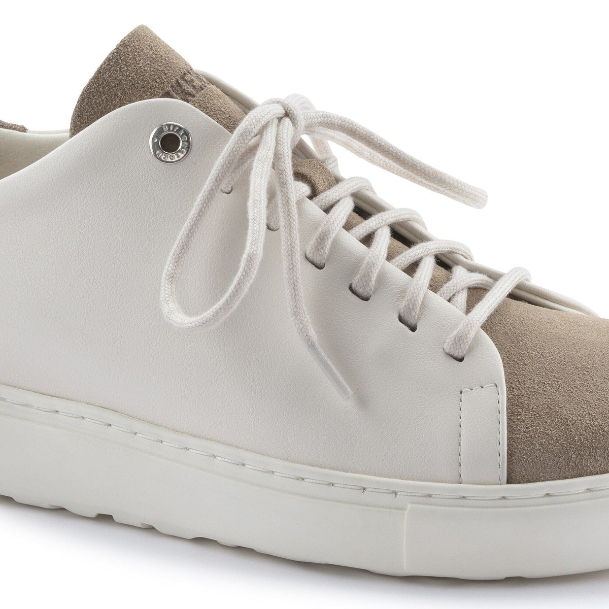 Bend Low Decon Pop Natural Leather-Nubuck in Color Taupe/Eggshell | Birkenstock