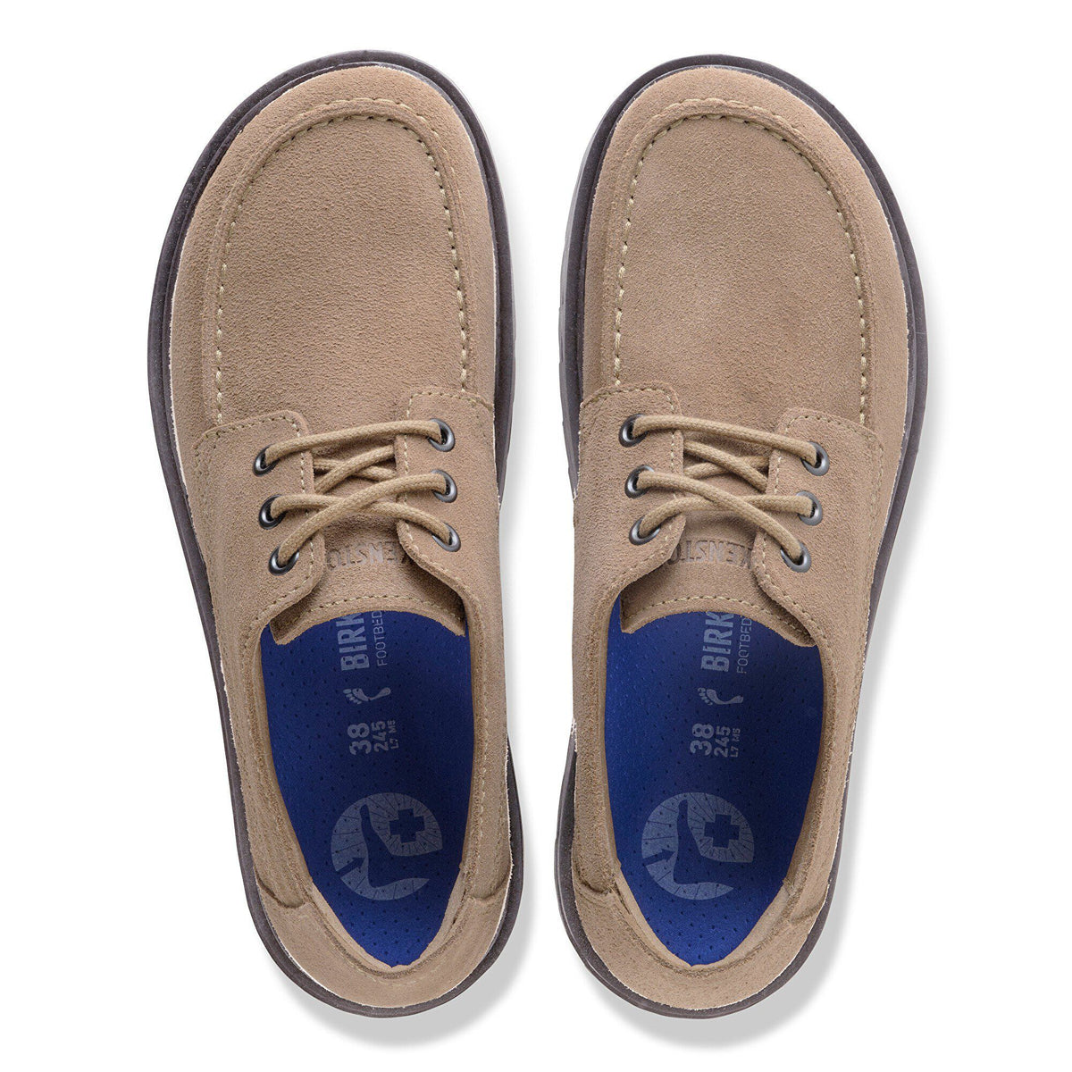 Highwood Moc Lace Suede Leather in Color Gray Taupe | Birkenstock