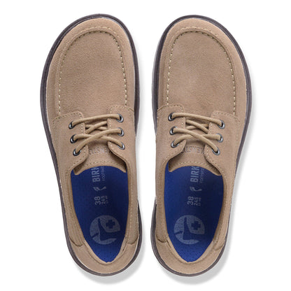 Highwood Moc Lace Suede Leather in Color Gray Taupe | Birkenstock