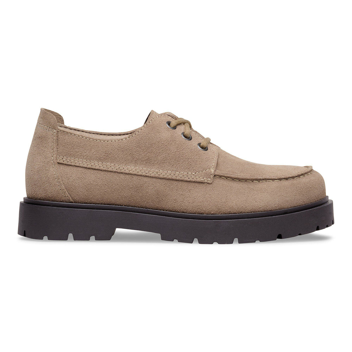 Highwood Moc Lace Suede Leather in Color Gray Taupe | Birkenstock