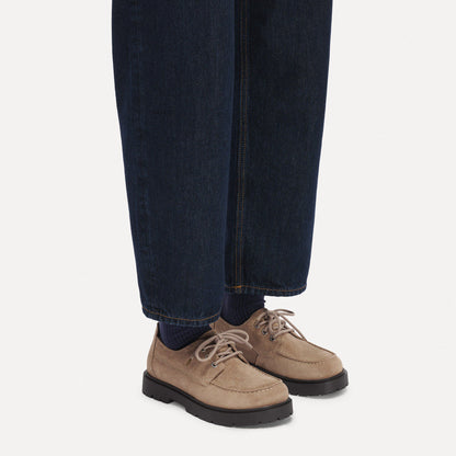 Highwood Moc Lace Suede Leather in Color Gray Taupe | Birkenstock