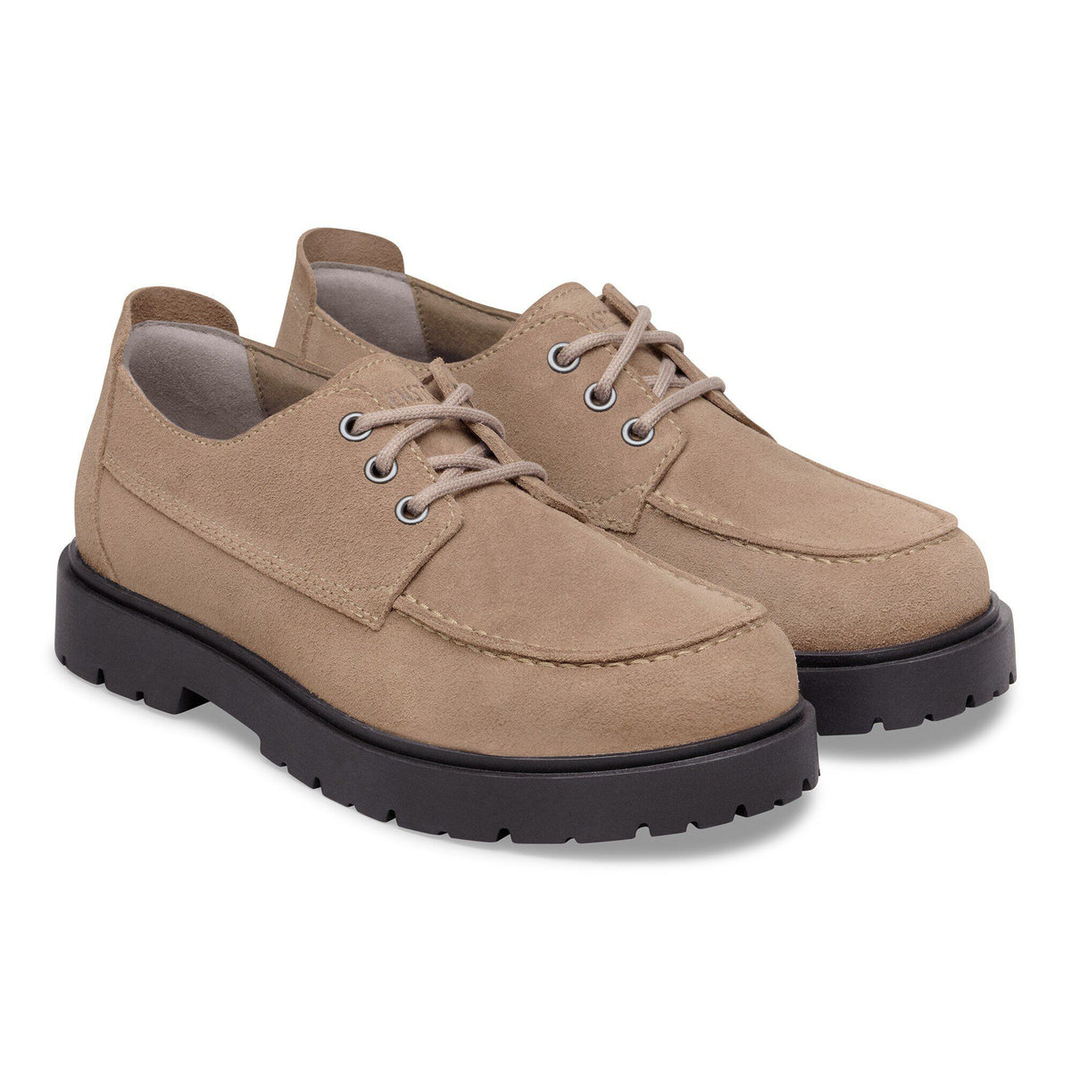 Highwood Moc Lace Suede Leather in Color Gray Taupe | Birkenstock