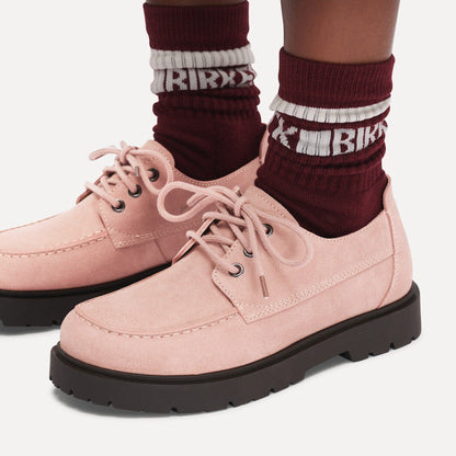 Highwood Moc Lace Suede Leather in Color Pink Clay | Birkenstock