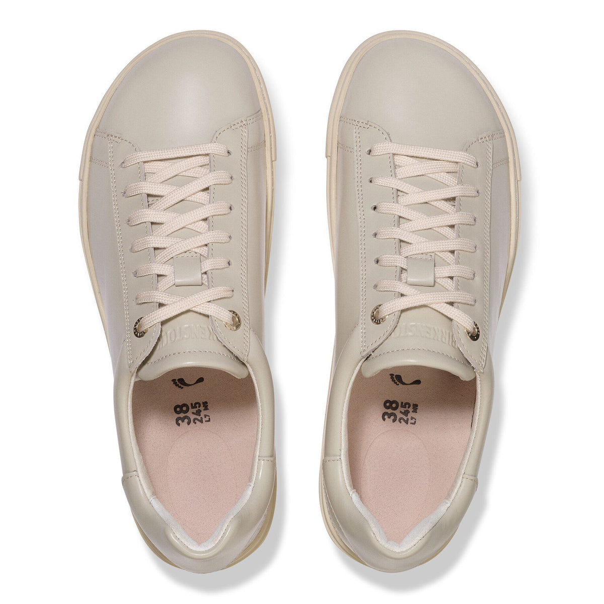 Bend Low Natural Leather Patent in Color Oyster | Birkenstock