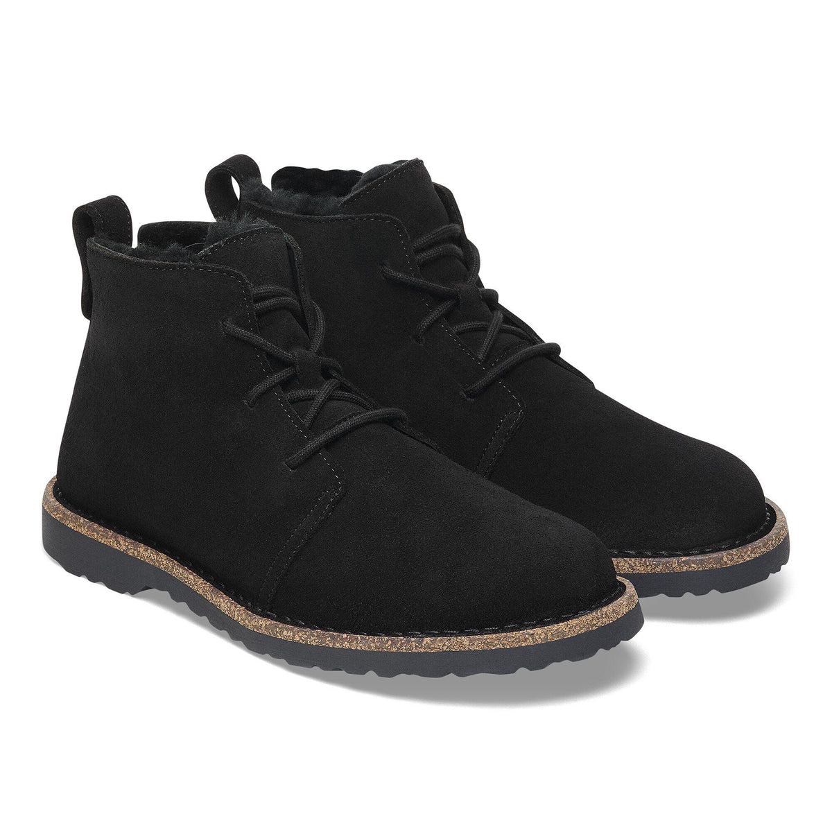Uppsala Mid Shearling Suede Leather in Color Black | Birkenstock
