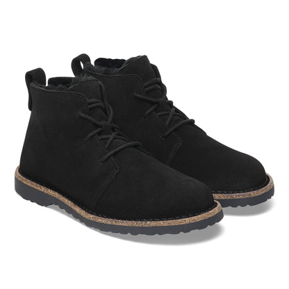 Uppsala Mid Shearling Suede Leather in Color Black | Birkenstock