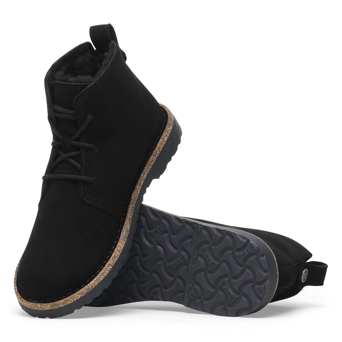 Uppsala Mid Shearling Suede Leather in Color Black | Birkenstock