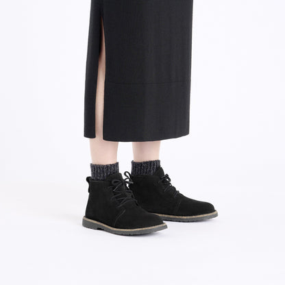 Uppsala Mid Shearling Suede Leather in Color Black | Birkenstock