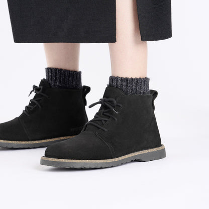 Uppsala Mid Shearling Suede Leather in Color Black | Birkenstock