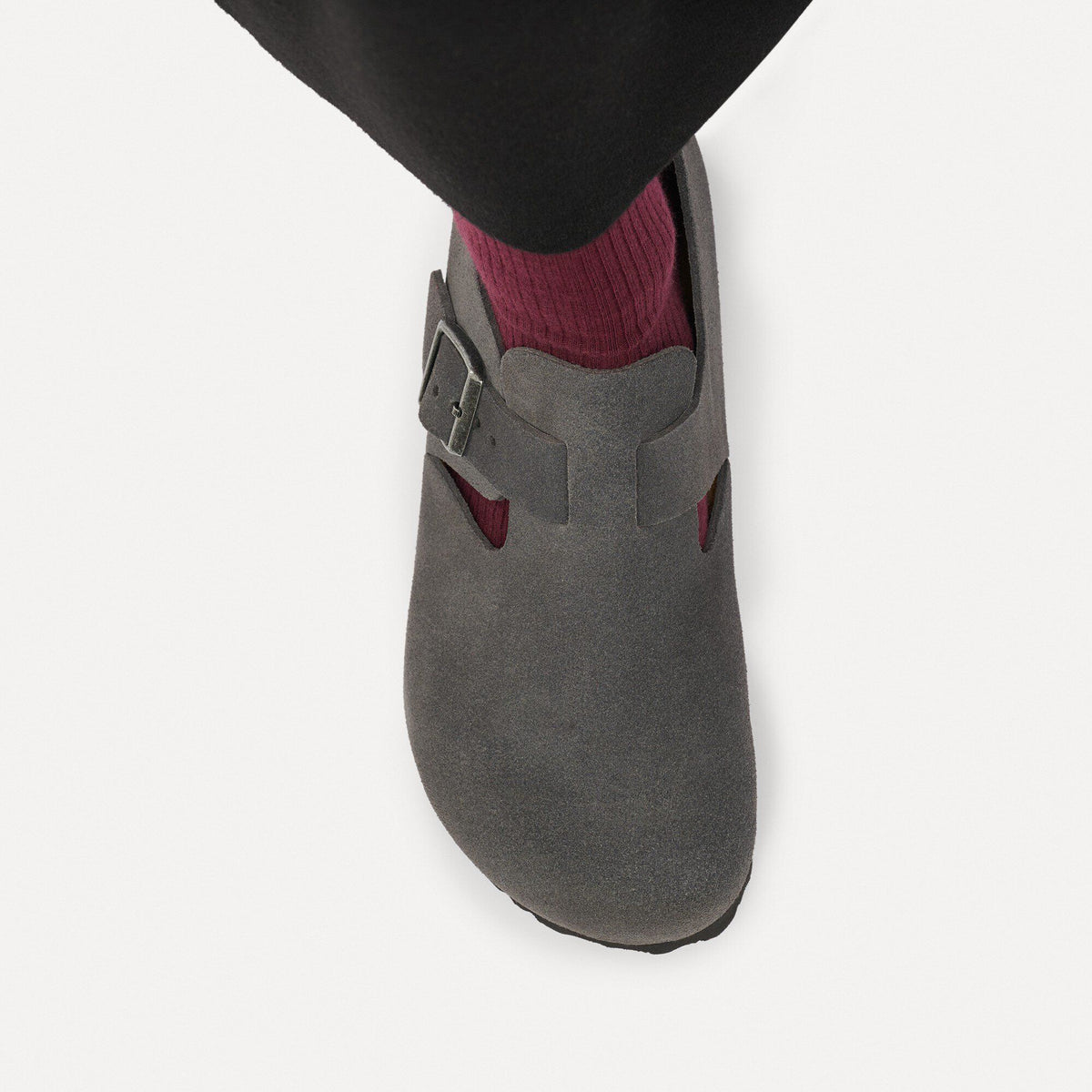 London Suede Leather in Color Charcoal | Birkenstock