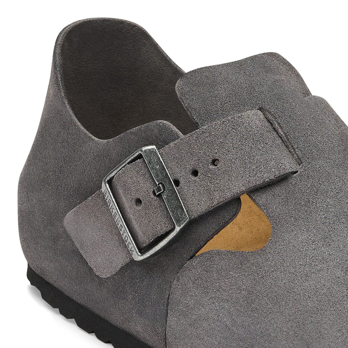 London Suede Leather in Color Charcoal | Birkenstock