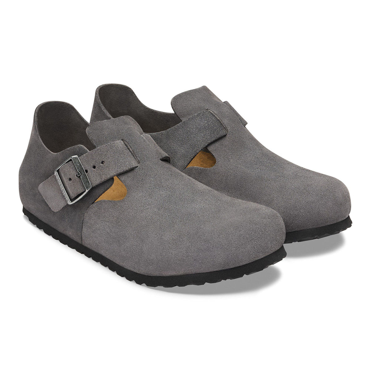 London Suede Leather in Color Charcoal | Birkenstock