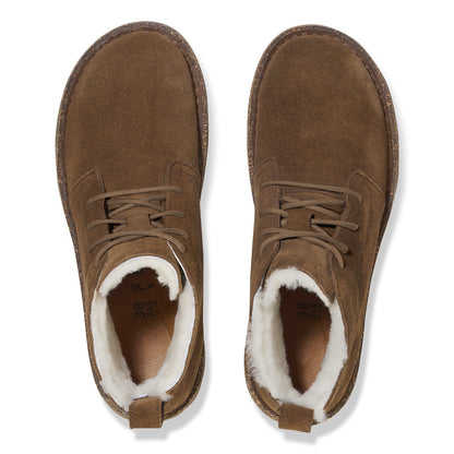 Uppsala Mid Shearling Suede Leather in Color Dark Tea | Birkenstock