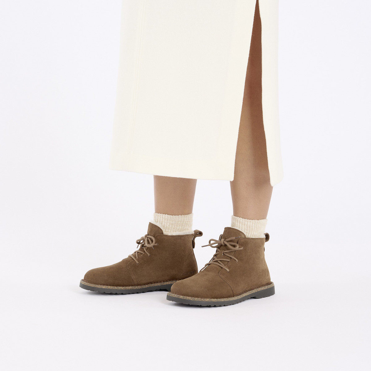 Uppsala Mid Shearling Suede Leather in Color Dark Tea | Birkenstock