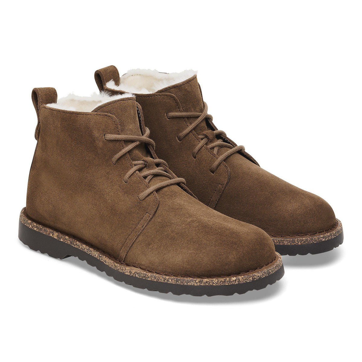 Uppsala Mid Shearling Suede Leather in Color Dark Tea | Birkenstock