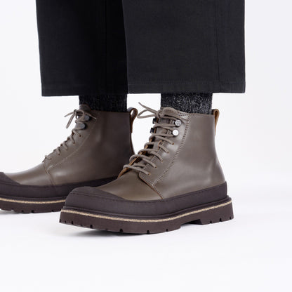 Prescott Lace Men Oiled Leather in Color Concrete Gray | Birkenstock