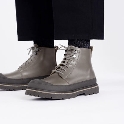 Prescott Lace Men Oiled Leather in Color Concrete Gray | Birkenstock