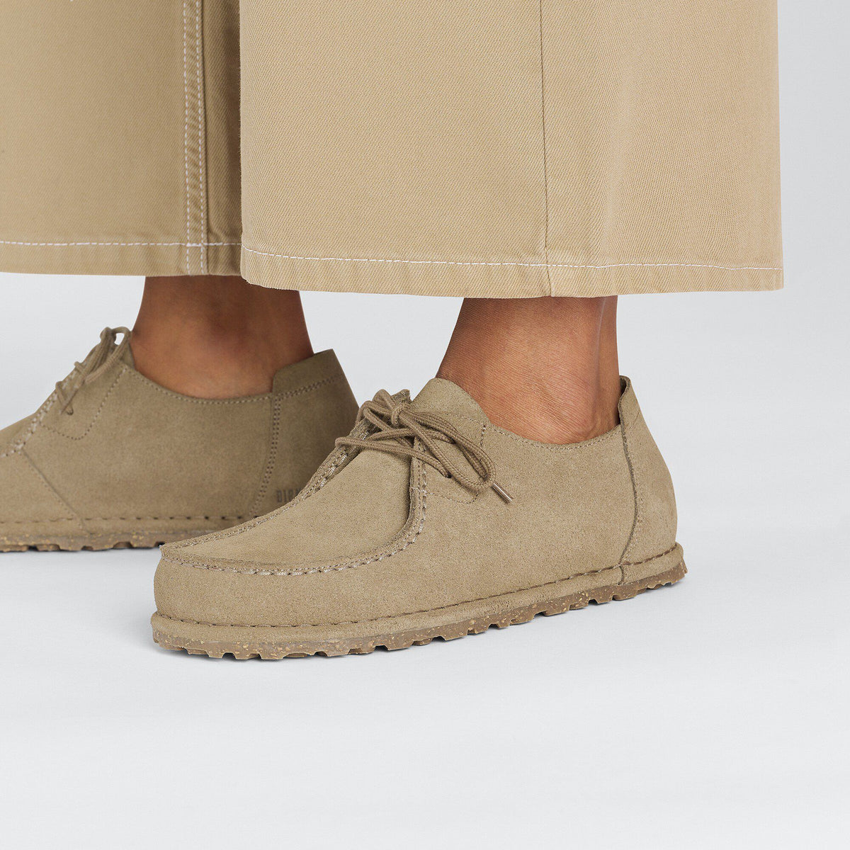 Utti Lace Suede Leather in Color Gray Taupe | Birkenstock