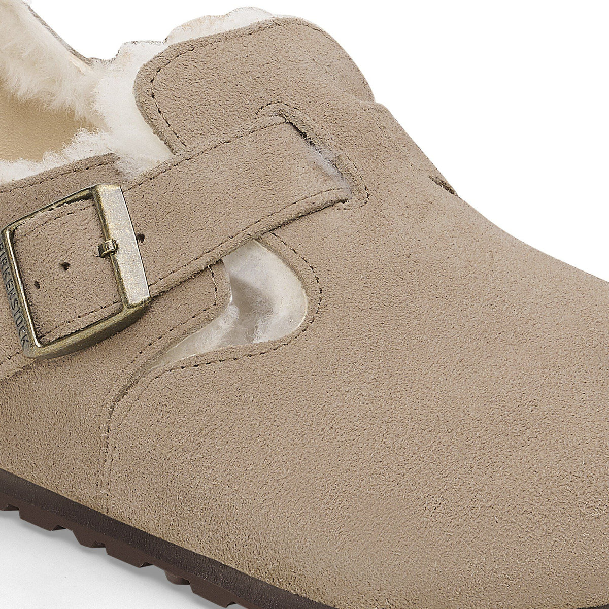London Shearling Suede Leather in Color Taupe | Birkenstock