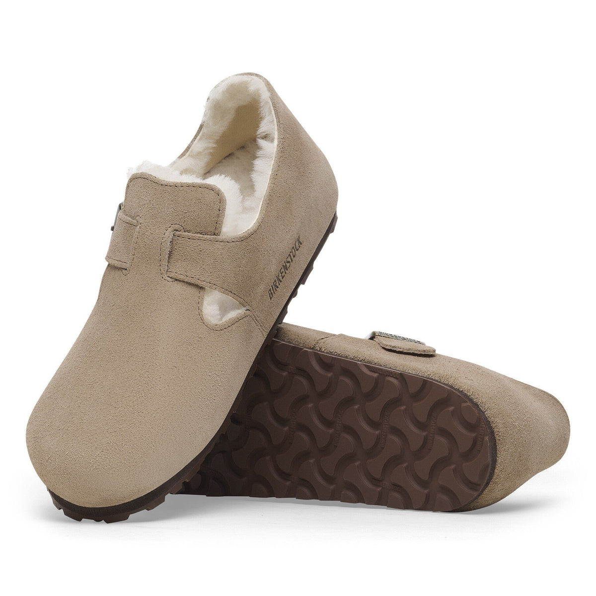 London Shearling Suede Leather in Color Taupe | Birkenstock