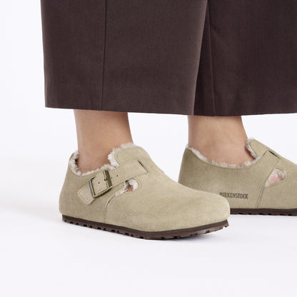 London Shearling Suede Leather in Color Taupe | Birkenstock
