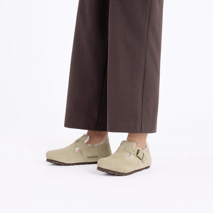 London Shearling Suede Leather in Color Taupe | Birkenstock