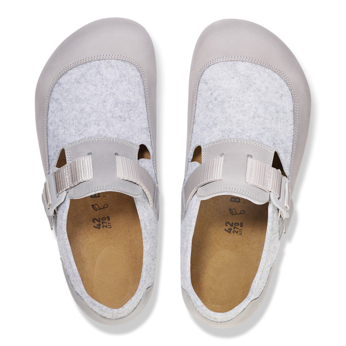 London Nova Leather/Textile/Felt in Color Stone Coin | Birkenstock