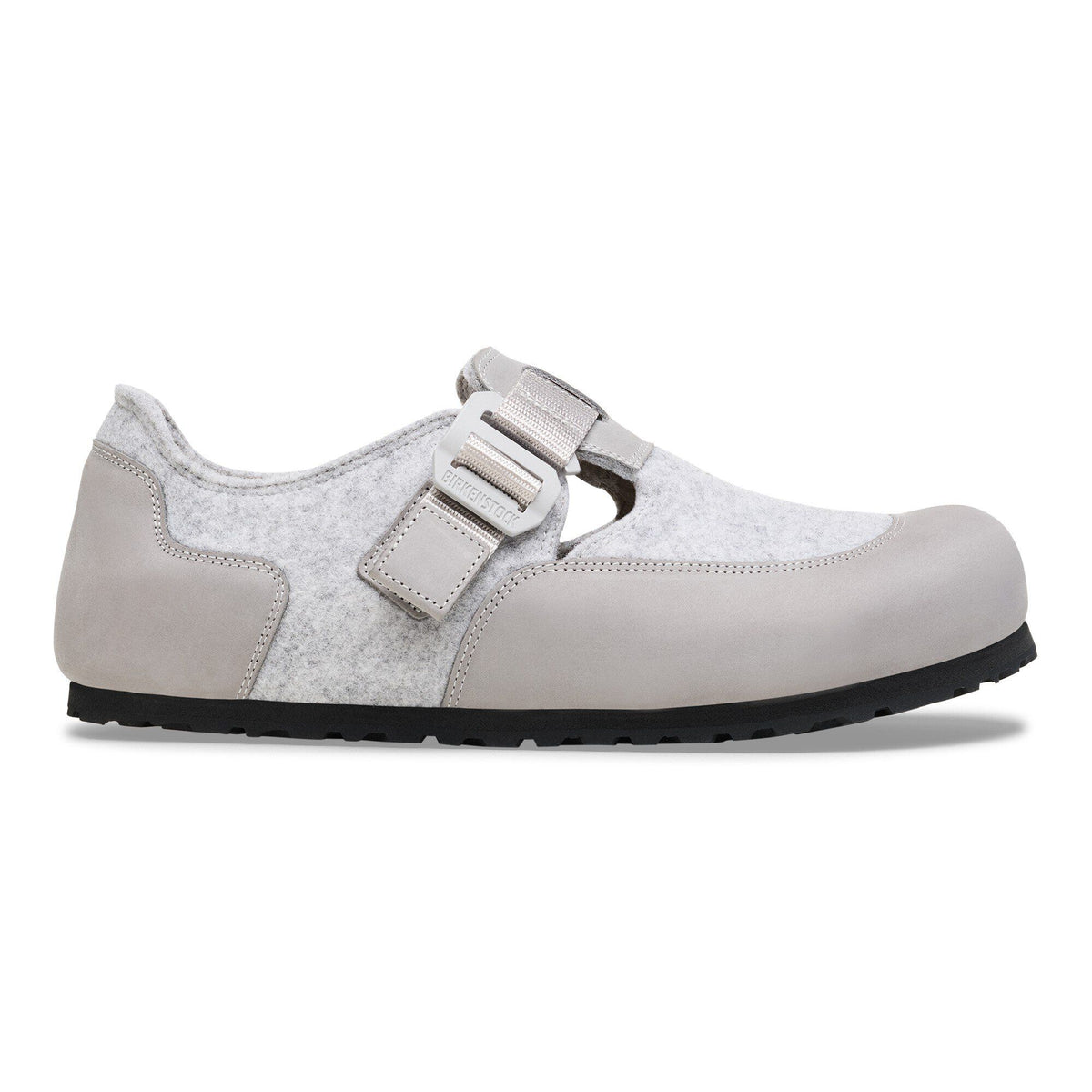 London Nova Leather/Textile/Felt in Color Stone Coin | Birkenstock