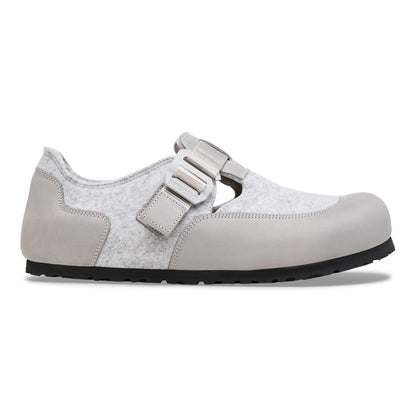 London Nova Leather/Textile/Felt in Color Stone Coin | Birkenstock
