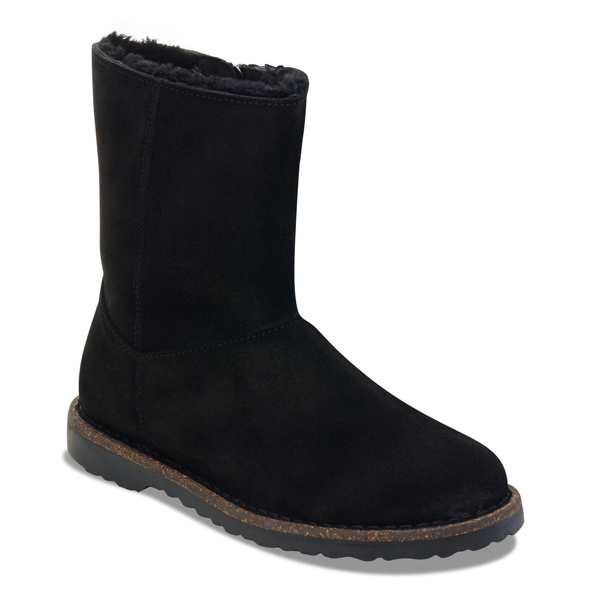Uppsala Zip Shearling Suede Leather in Color Black | Birkenstock