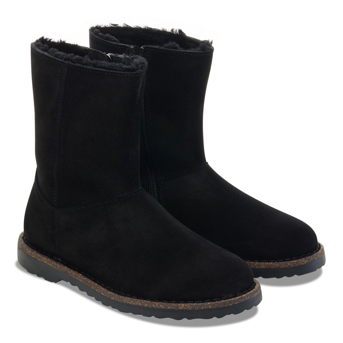 Uppsala Zip Shearling Suede Leather in Color Black | Birkenstock