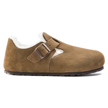 London Shearling Suede Leather in Color Dark Tea | Birkenstock