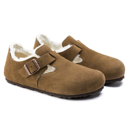 London Shearling Suede Leather in Color Dark Tea | Birkenstock