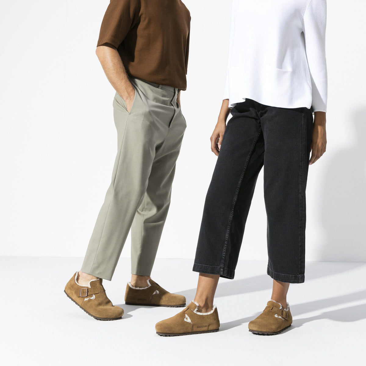London Shearling Suede Leather in Color Dark Tea | Birkenstock