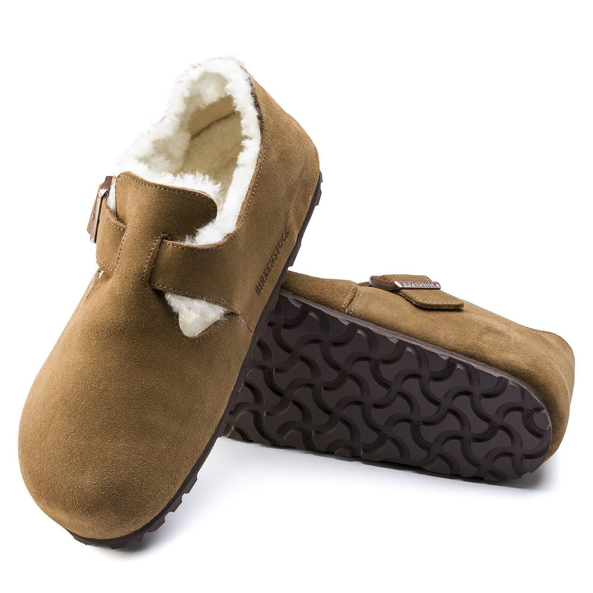London Shearling Suede Leather in Color Dark Tea | Birkenstock