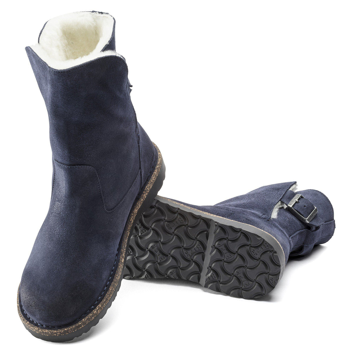 Uppsala Shearling Suede Leather in Color Navy | Birkenstock
