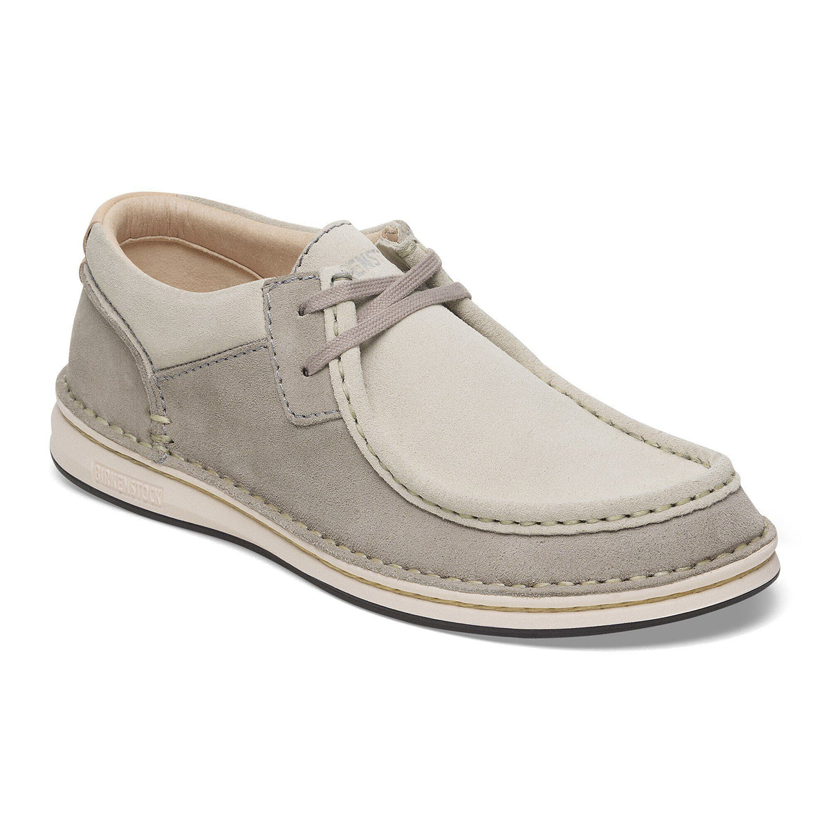 Pasadena Suede Leather in Color Stone Coin/White | Birkenstock