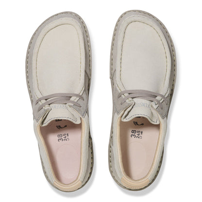 Pasadena Suede Leather in Color Stone Coin/White | Birkenstock