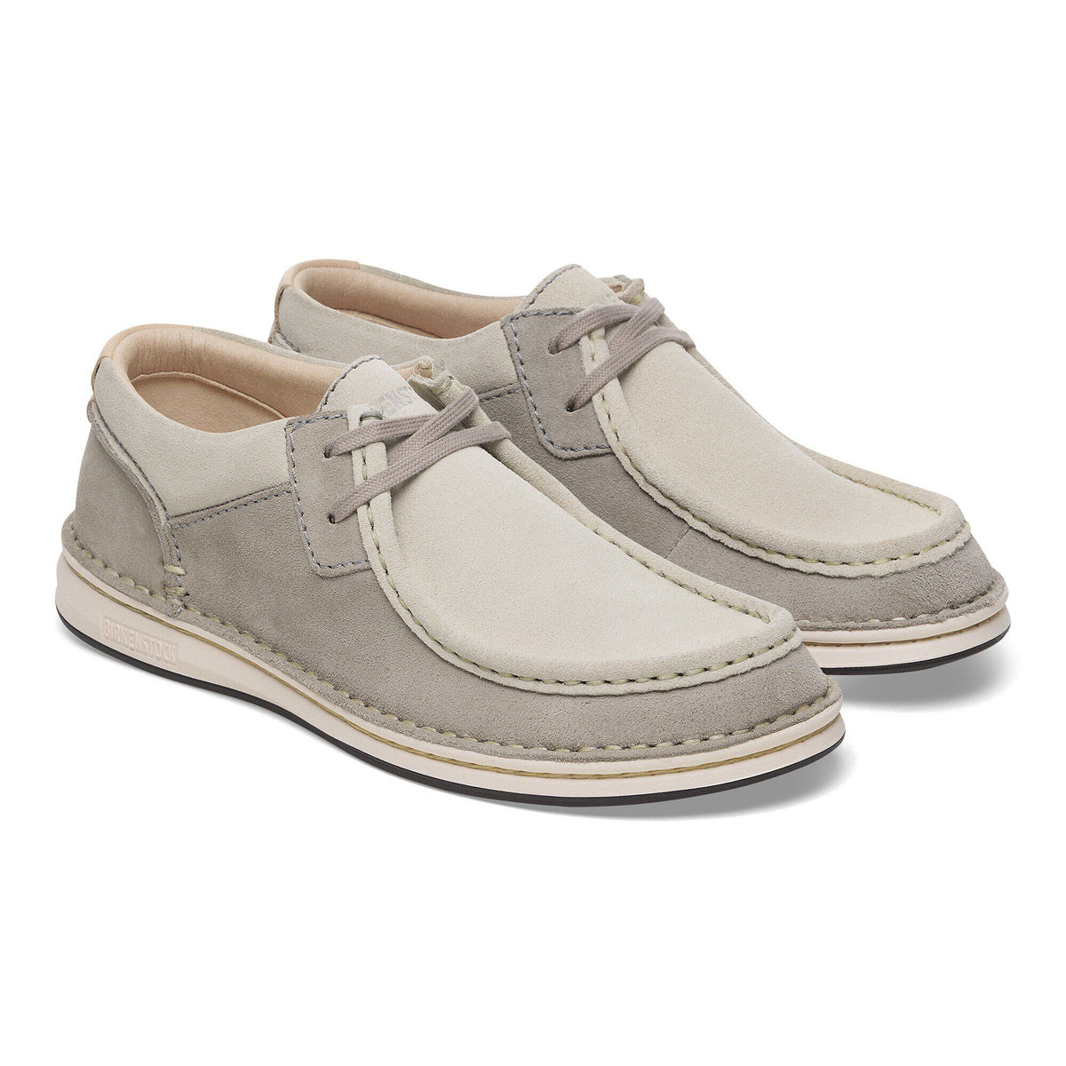 Pasadena Suede Leather in Color Stone Coin/White | Birkenstock